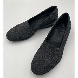 ECCO Felicia Stretch Knit Slip-On Wedge Shoes Women’s 6-6.5  EU 37 Charcoal Gray